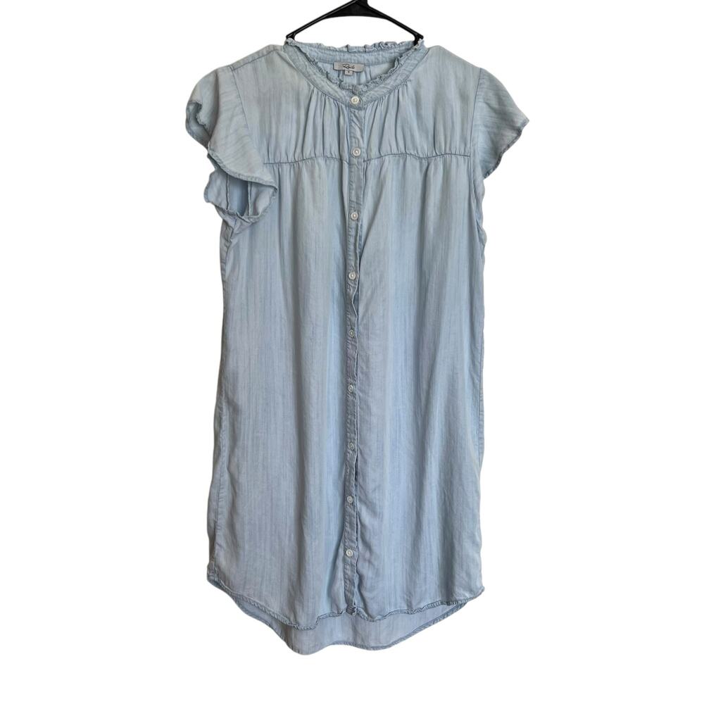 Rails Kat Dress Light Vintage Lyocell Tencel Mini Button Front Peasant Size S